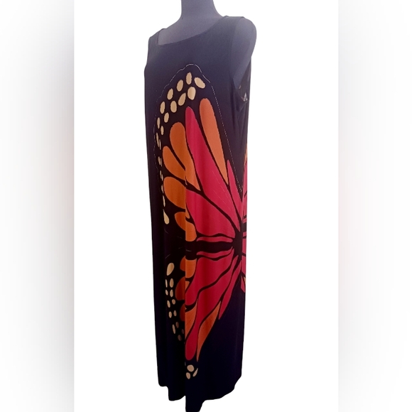 Black & Orange Floral Maxi Dress by Nikki Poulos Size 1X - Picture 3 of 3